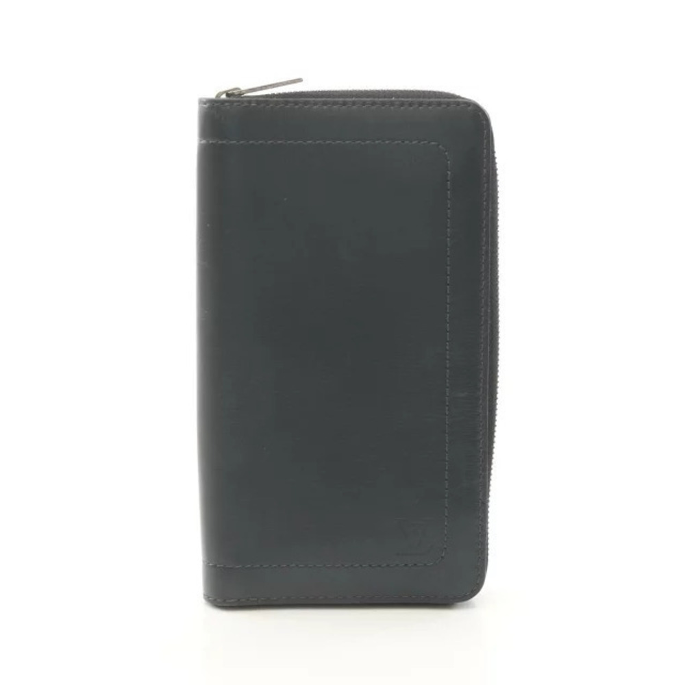 Louis Vuitton Zippy Organizer Round Long Wallet Leather Utah Black